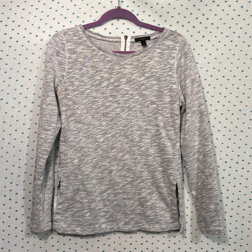 J.Crew Heather Gray Slim Fit Sweatshirt w/ Side Slits